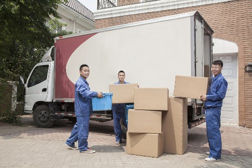 Office removals planning in Bermondsey with business equipment and moving boxes