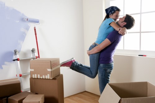Packed boxes and furniture ready for a Bermondsey home removal