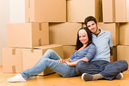 Careful movement through a property with floor protection