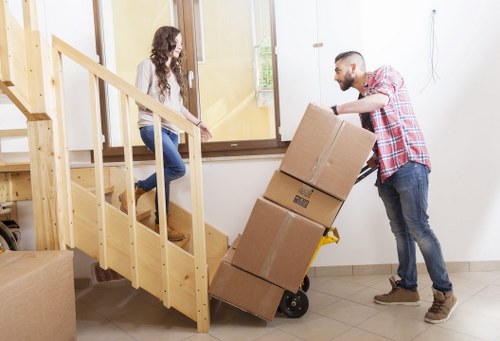 Charity donation items prepared during a Bermondsey house clearance